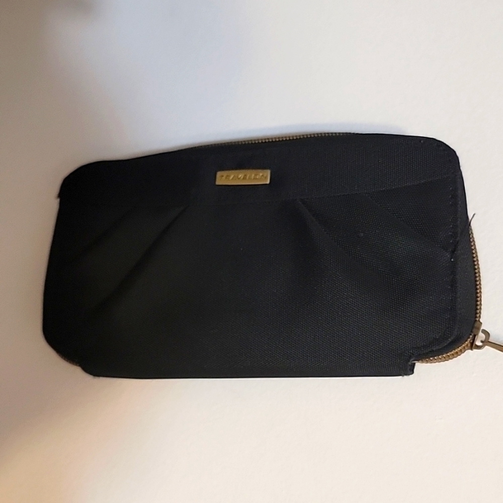 Travelon clutch black with teal inside
